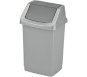 Kosz na śmieci uchylny 15l CURVER CLICK-IT srebrny/grafit 04043-877-65