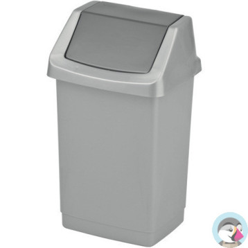 Kosz na śmieci uchylny 15l CURVER CLICK-IT srebrny/grafit 04043-877-65