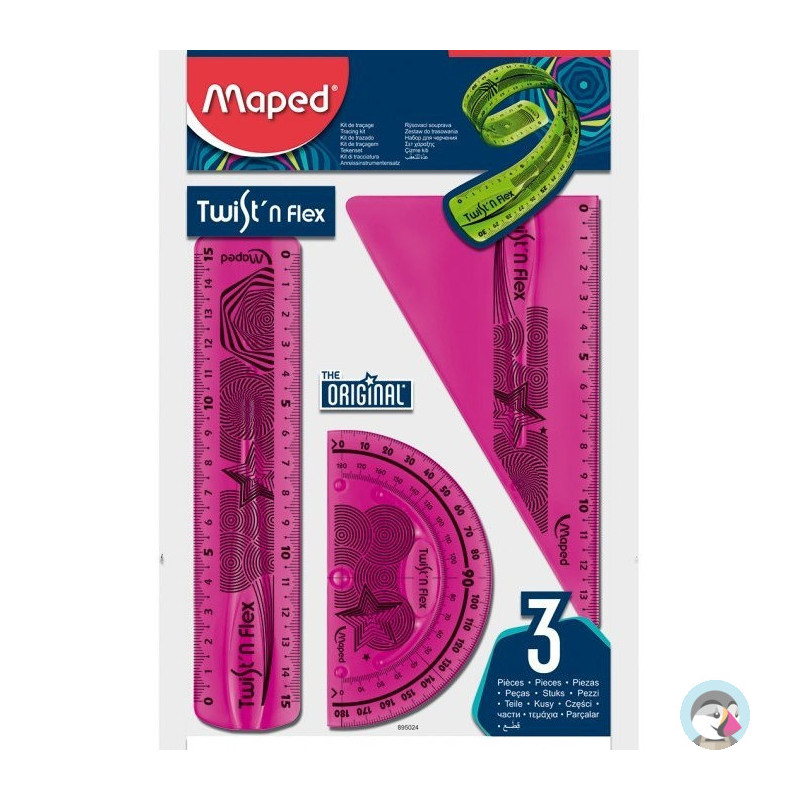 Zestaw linijek niełamliwych 895024 linijka 15cm ekierka kątomierz MAPED
