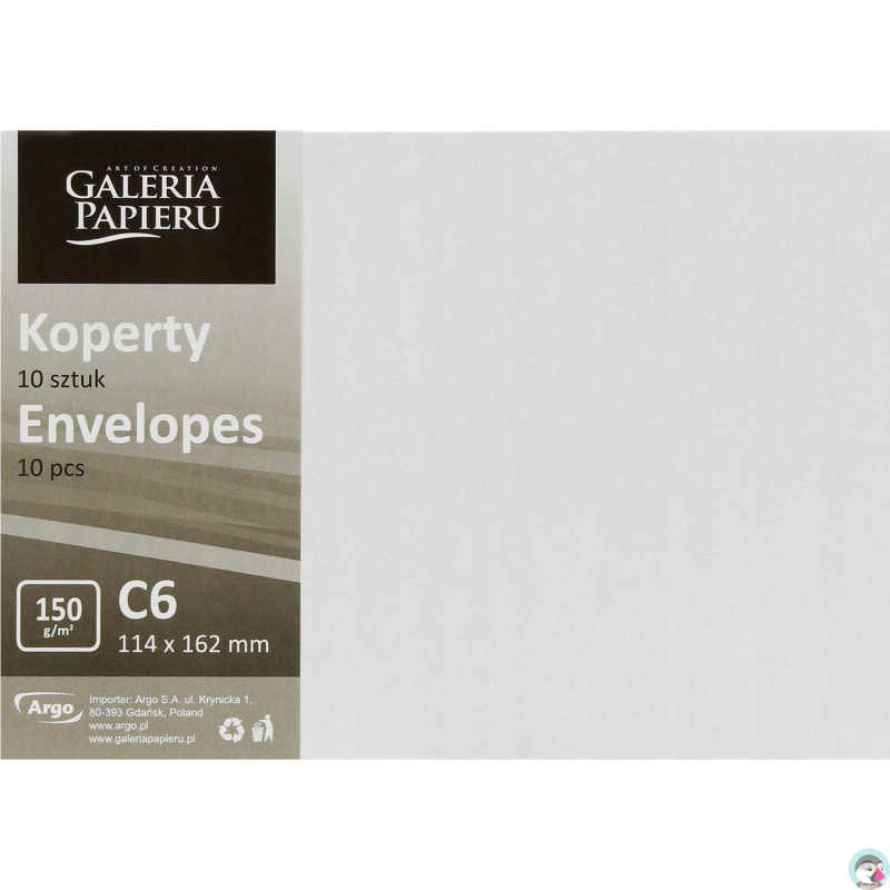 Koperta C6 Pearl diamentowa biel K 150g. (10szt.) 280239 Galeria Papieru