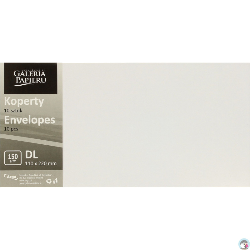 Koperta DL Pearl diamentowa biel (10szt.) 280139 Galeria Papieru