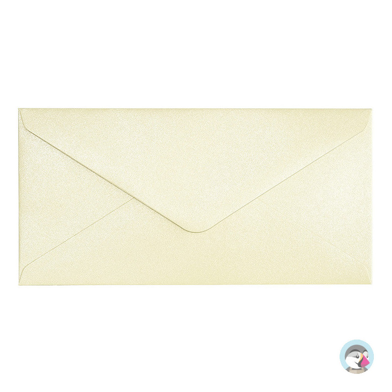 Koperta 80x160mm Pearl kremowy 150g. (10szt.) 280491 Galeria Papieru