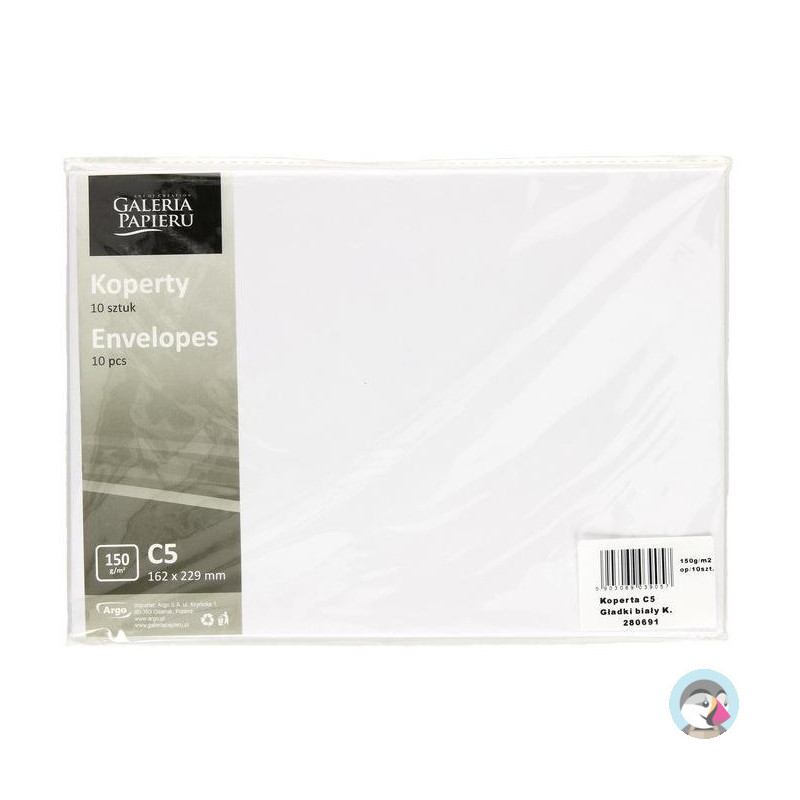 Koperta C5 gładki biały K 150g. (10) 280691 Galeria Papieru