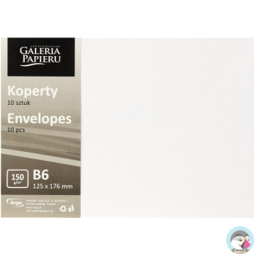 Koperta B6 Gładki biały 150g. (10szt.) 280891 Galeria Papieru
