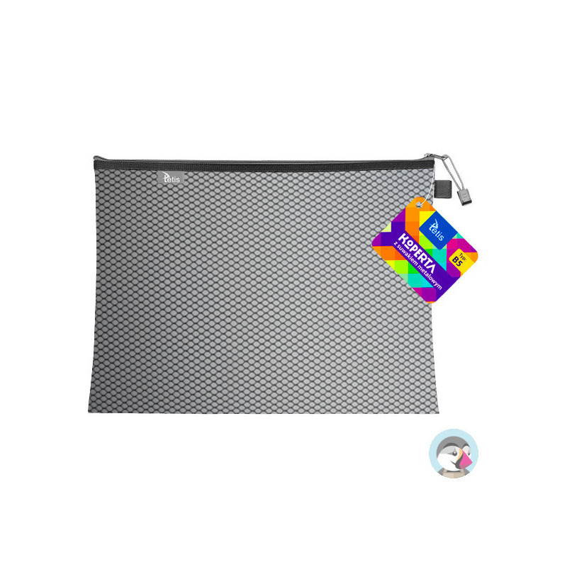 Koperta B5 z suwakiem metalowym CZARNA BT608-V TETIS