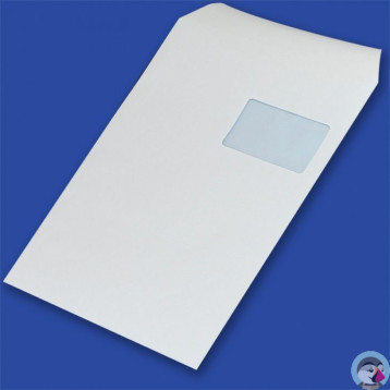 Koperty C4 SK białe okno prawa góra 55x90mm (250szt) 90g 31621220 NC KOPERTY