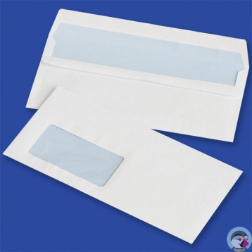 Koperta DL SK białe 75g. okno lewe 45x90mm samoklejace (1000szt.) NC 11221300