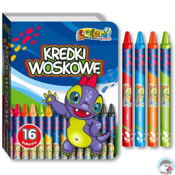 Kredki woskowe 16 kolorów w etui DINO TT8246 PENMATE