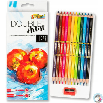 Kredki dwustronne 12 kolorów Double Artist 4/3mm Kolori premium TT7986 PENMATE