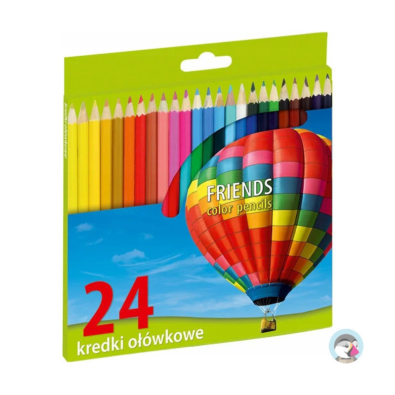 Kredki ołówkowe, sześciokątne 24 kolory ostrzone FRIENDSHIP/UNION 170-1377