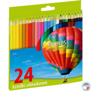 Kredki ołówkowe, sześciokątne 24 kolory ostrzone FRIENDSHIP/UNION 170-1377