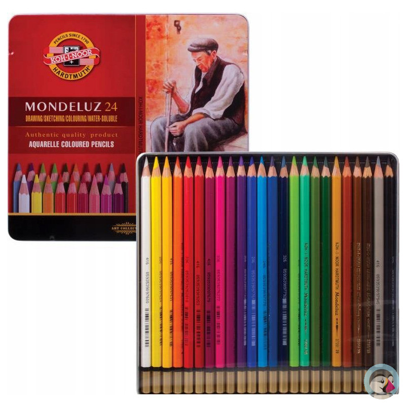 Kredki MONDELUZ 24 kol. opakowanie metalowe 3724 KOH-I-NOOR