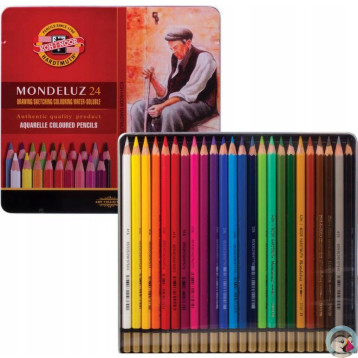 Kredki MONDELUZ 24 kol. opakowanie metalowe 3724 KOH-I-NOOR