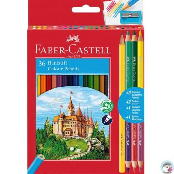 Kredki ZAMEK 36kol. dwustronne +3 kredki dwustronne +ołówek+temperówka 110336 FABER CASTELL