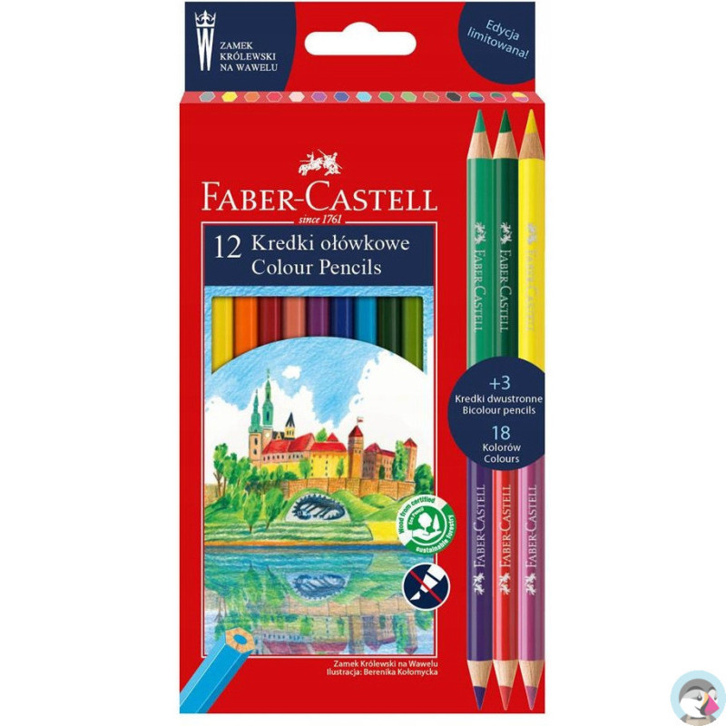 Kredki ołówkowe ZAMEK 12kolorów + 3 kredki dwustronne edycja limitowana 201480 FABER-CASTELL