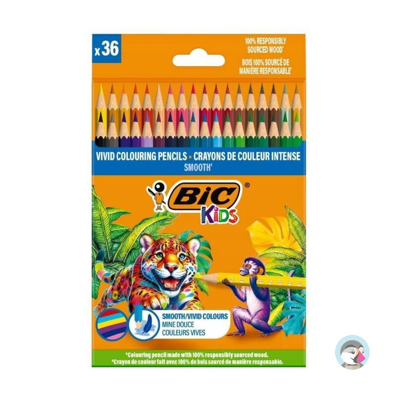Kredki drewniane ECO SMOOTH 36 kolorów 525788 BIC