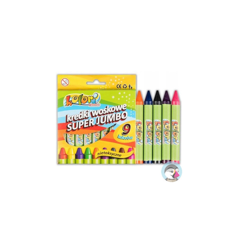 Kredki woskowe Super Jumbo 9kol. KOLORI TT7884