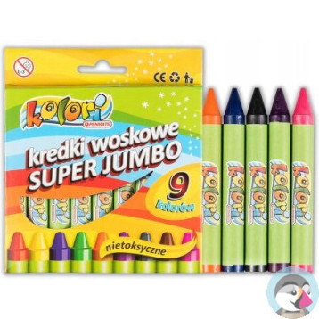 Kredki woskowe Super Jumbo 9kol. KOLORI TT7884