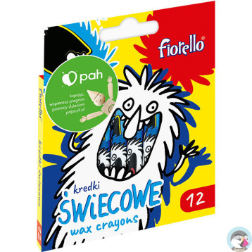 Kredki FIORELLO świecowe 12 kolorów EXTRA 170-2628