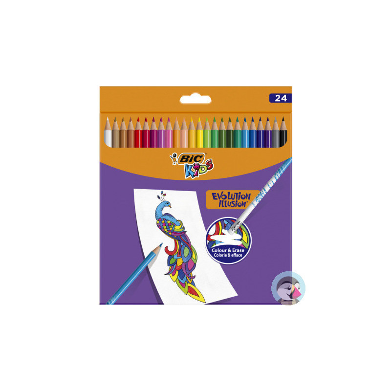 Kredki KIDS EVOLUTION ILLUSION ołówkowe pudełko 24kol. 9878691 BIC
