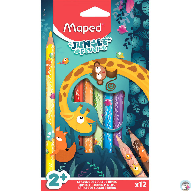 Kredki trójkątne JUMBO JUNGLE FEVER 12 sztuk 863700 MAPED