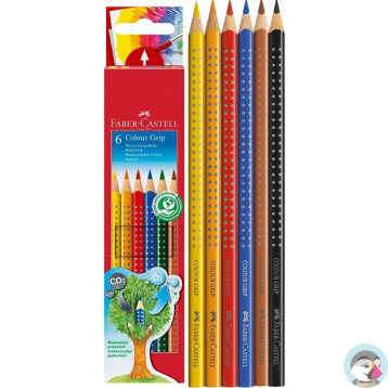 Kredki GRIP 2001 6 kolorów opak. kartonowe 112406 FABER-CASTELL