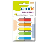 Zakładki indeksujące w podajniku, 45x12mm z nadrukiem - strzałka (150sztuk) 26003 STICK`N