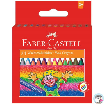 Kredki woskowe 24 kolory KLOWN opakowanie kartonowe FC 120057 FABER-CASTELL