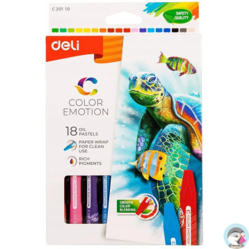 Pastele olejne COLOR EMOTION 18 kolorów EC20110 DELI
