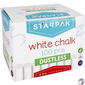Kreda szkolna biała niepyląca (100szt.) STARPAK 472797