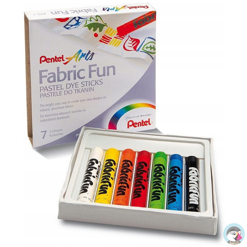 Kredki pastele do tkanin PENTEL 7kolorów PTS7