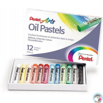 Kredki pastele olejne PENTEL 12kolorów PHN12
