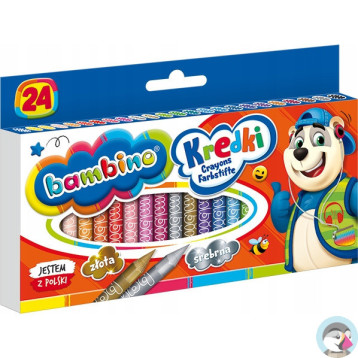 Kredki dla dzieci z glinki kaolinowej Zestaw 24 kredek BAMBINO St.Majewski
