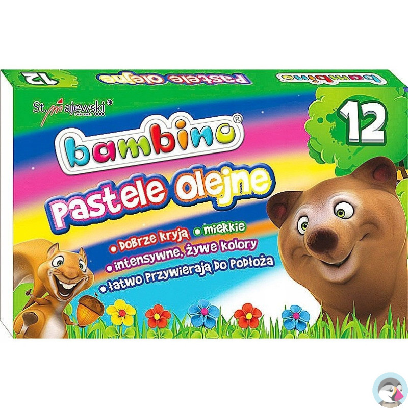 Pastele olejne Zestaw 12 kolorów Kredki BAMBINO St.Majewski