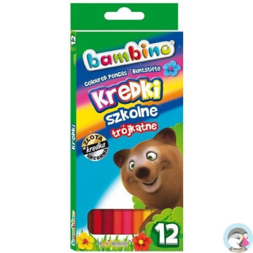 Kredki ołówkowe trójkątne Zestaw 12 kredek BAMBINO St.Majewski
