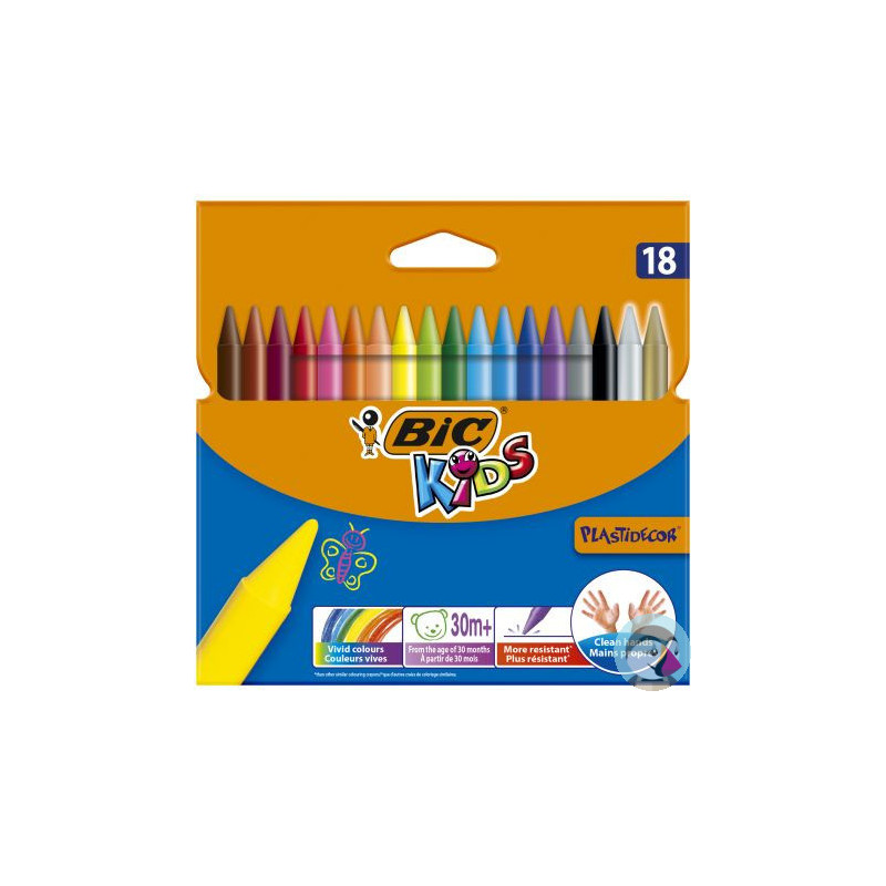 Kredki świecowe 18kol. Plastidecor 829771 BIC