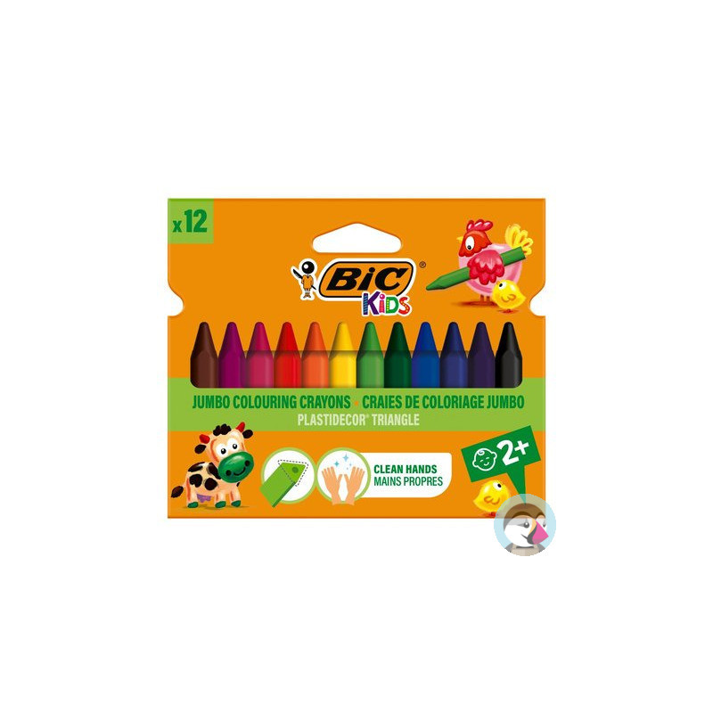 Kredki świecowe 12kol. Plastidecor Triangle 8297733 BIC