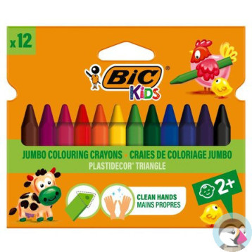 Kredki świecowe 12kol. Plastidecor Triangle 8297733 BIC