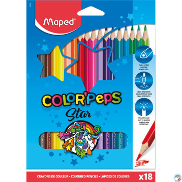 Kredki trójkątne MAPED COLORPEPS 18kolorów 183218