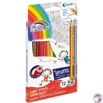 Kredki FIORELLO Super soft 12 kolorów trójkątna 170-2150
