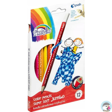 Kredki FIORELLO JUMBO Super soft 12 kolorów trójkątna JUMBO 170-2218