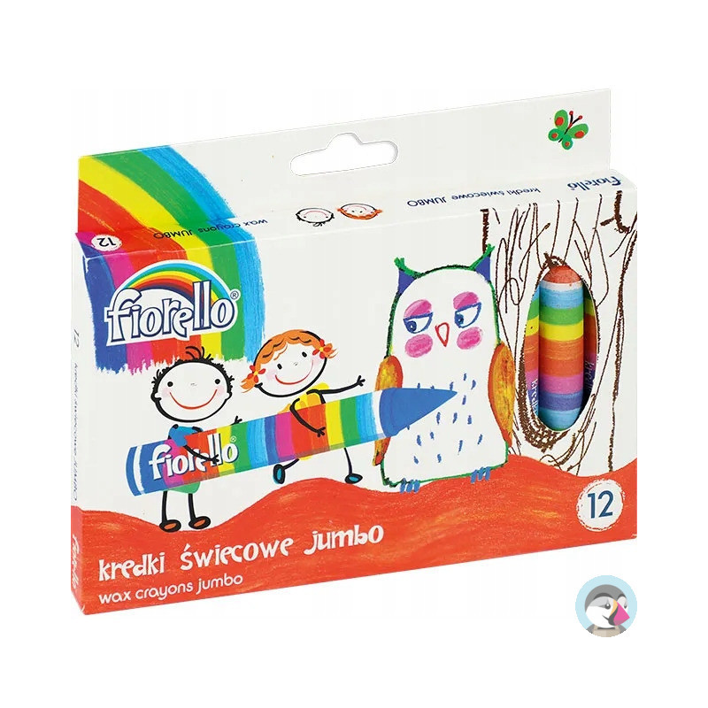 Kredki FIORELLO świecowe 12 kolorów JUMBO kolor 170-1384
