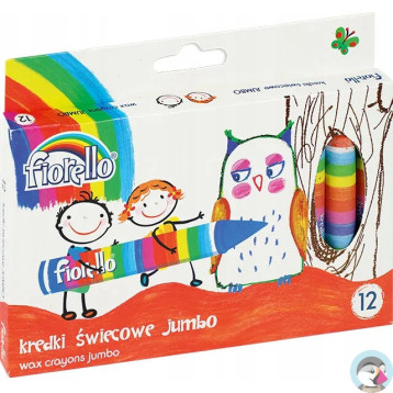 Kredki FIORELLO świecowe 12 kolorów JUMBO kolor 170-1384