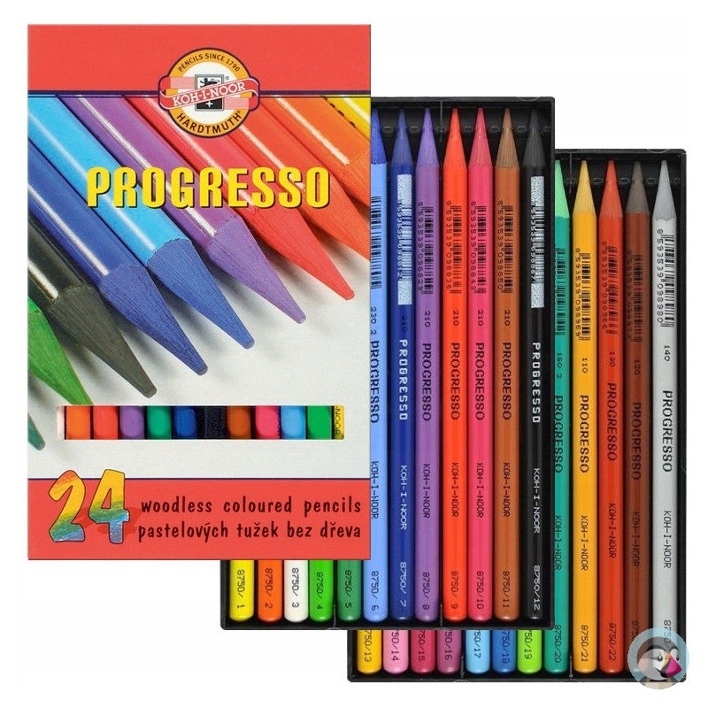 Kredki bezdrzewne PROGRESSO 24 kolory 8758 KOH-I-NOOR