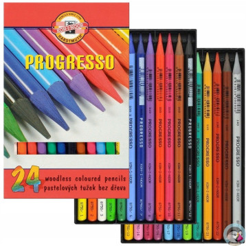 Kredki bezdrzewne PROGRESSO 24 kolory 8758 KOH-I-NOOR