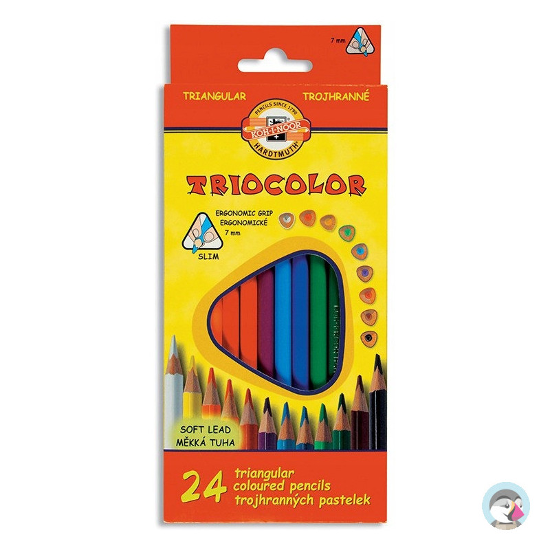 Kredki szkolne TRICOLOR TYGRYS 7mm 24 kolory 3134 KOH-I-NOOR