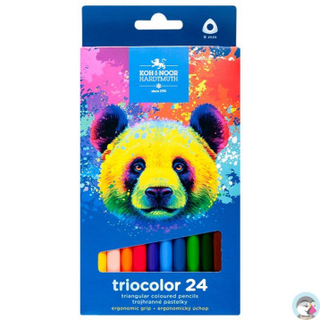 Kredki szkolne TRICOLOR PANDA 9mm 24 kolory 3144 KOH-I-NOOR