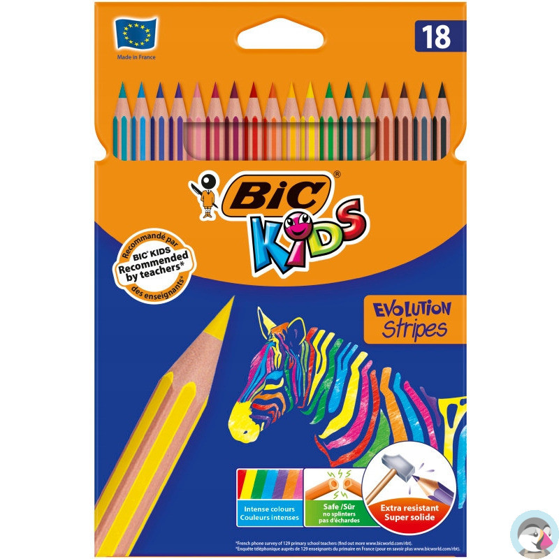 Kredki Eco Evolution 18kolorów STRIPES 9505241 BIC
