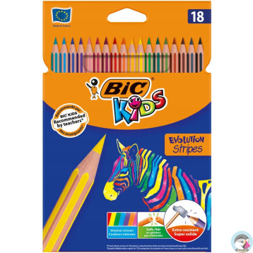 Kredki Eco Evolution 18kolorów STRIPES 9505241 BIC