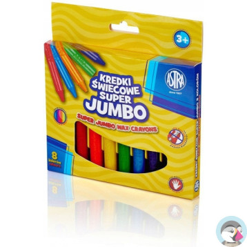 Kredki świecowe szkolne Super JUMBO grube okrągłe 8 kolorów 316118002 ASTRA